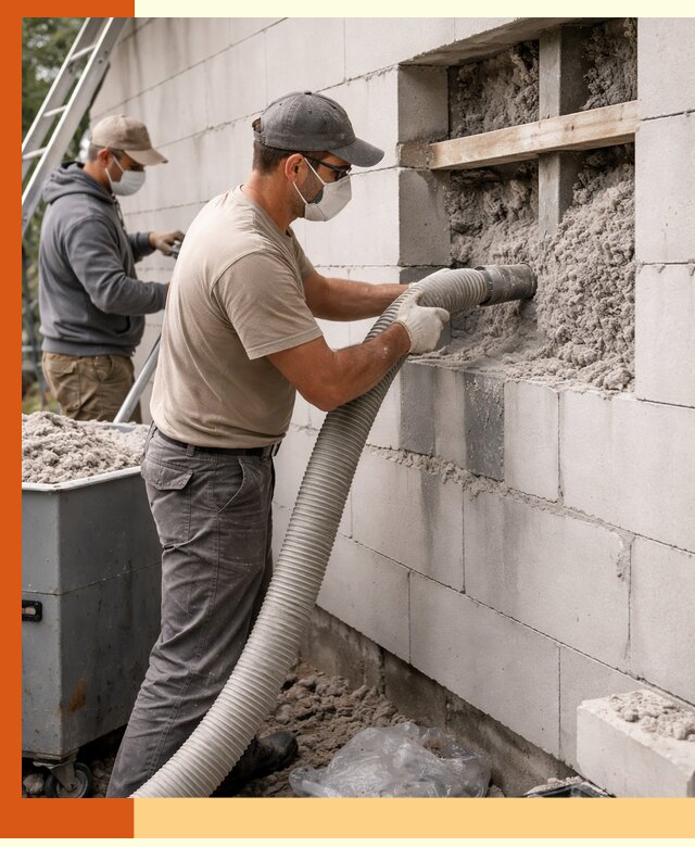 Утепление дома из газобетона эковатой в Мариинске