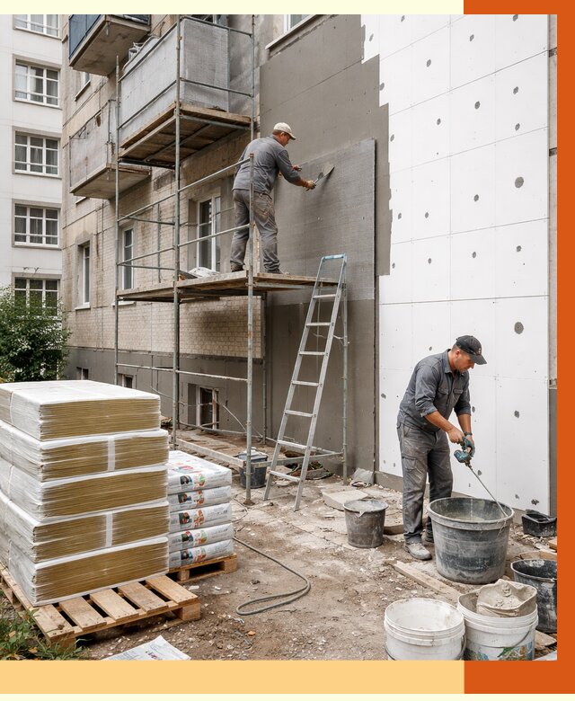 Утепление квартиры снаружи в Мариинске от 6272 руб/м2 под ключ | ТепломастерМрн