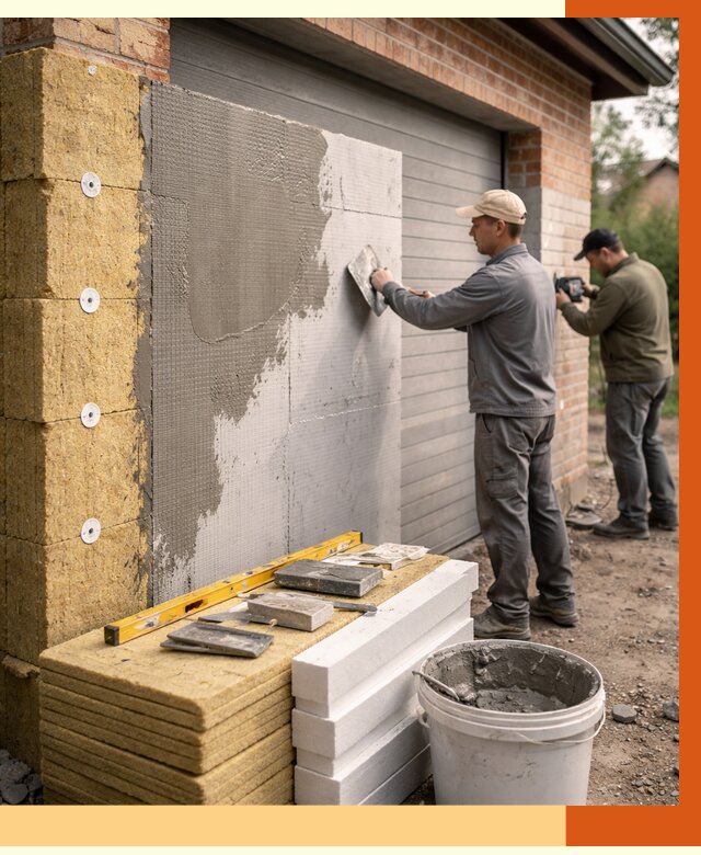 Утепление гаража снаружи в Мариинске от 4283 руб. за м2 — наружное утепление под ключ | ТепломастерМрн