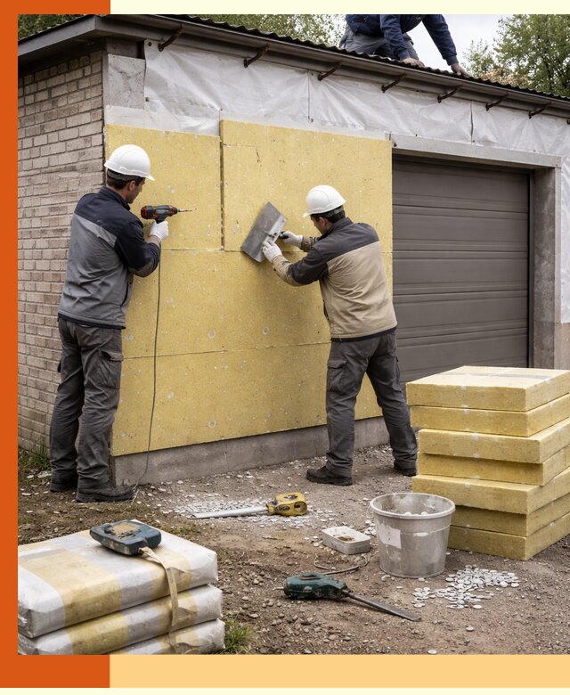 Утепление гаража снаружи в Мариинске качественно и надёжно