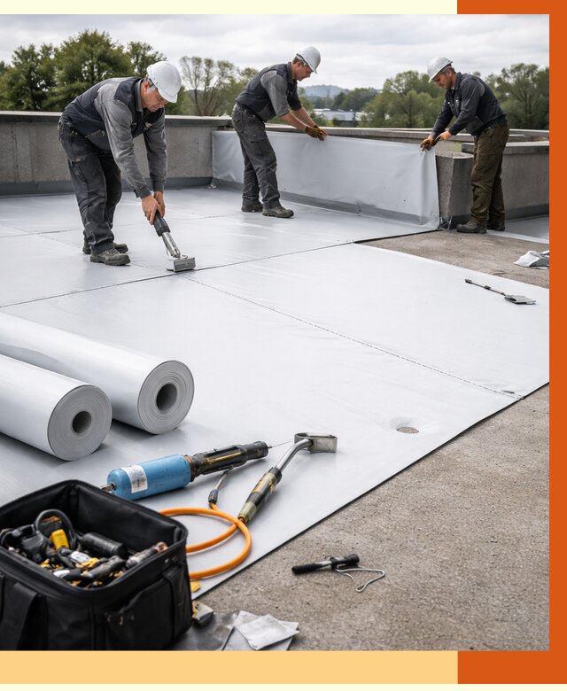 Гидроизоляция мембранной кровли в Мариинске от 7649 руб./м² — профессионально | ТепломастерМрн