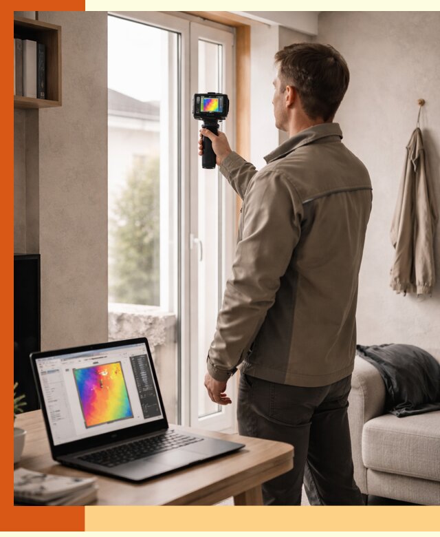 Тепловизионное обследование квартиры в Мариинске для поиска утечек тепла