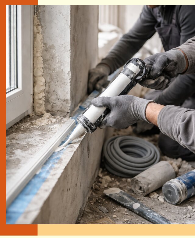 Герметизация стыков и примыканий зданий в Мариинске